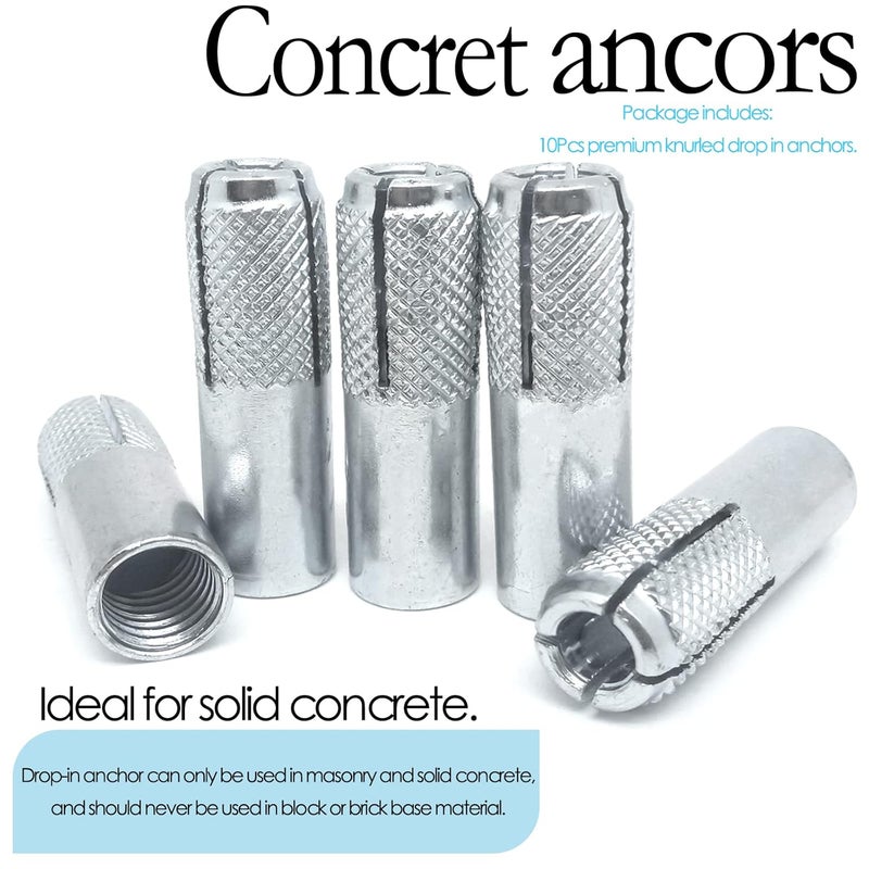 DGZ 20pcs Zinc Plated Metal Knurled Drop in Anchor,Drop-in Anchor Zinc Plated Fasteners (M6) - Image 4